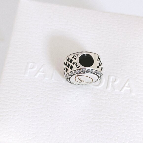 Pandora Engravable Football Charm Bead S925 Silver with box - Picture 8 of 9